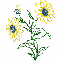 Flowers And Tree Embroidery Design 8